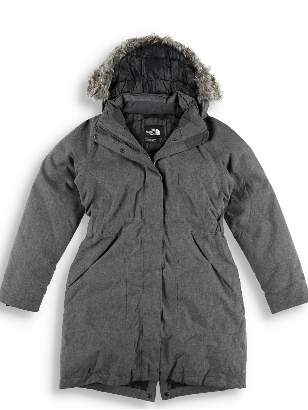 The North Face Women's W Arctic Parka Gray Faux-Fur Hooded Insulated Parka
